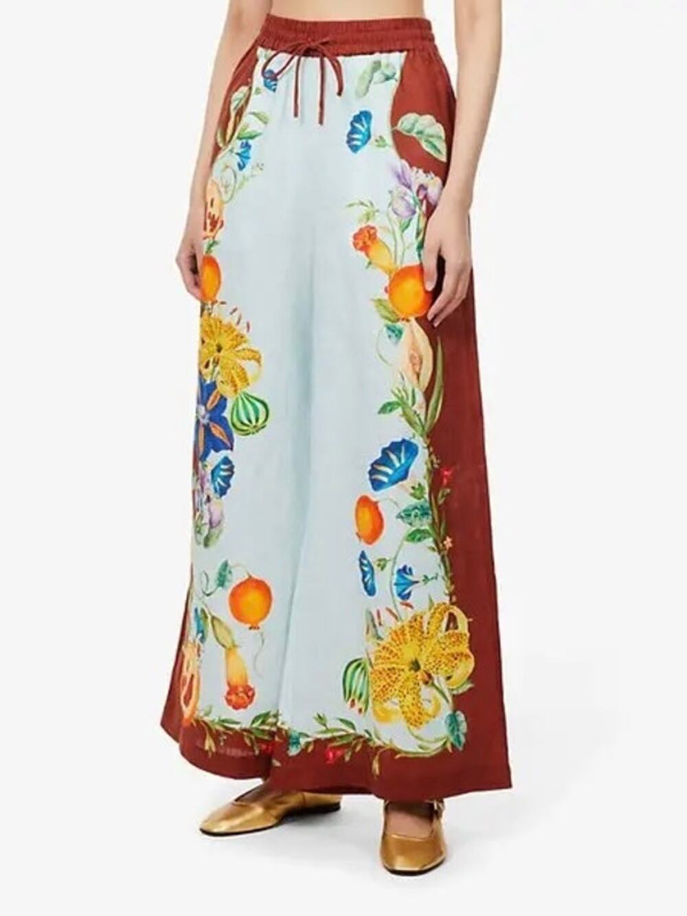 Alemais Dahlia Floral Linen Pants